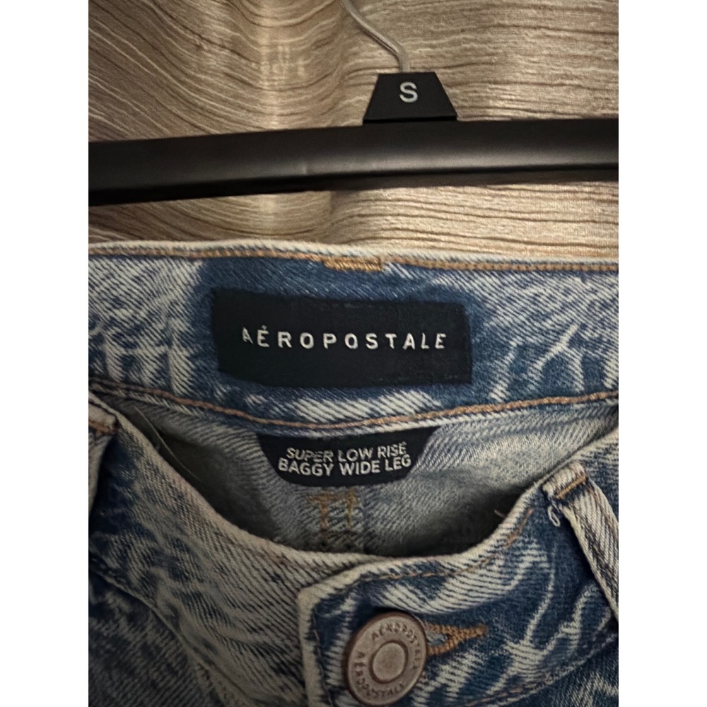 Aeropostale Super Low Rise Baggy Wide Leg Jeans Light Wash Denim 10S NWT y2K 409 - Picture 3 of 9